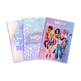 WOW Generation A5 Pack 3 Soft Cover Notebooks 80 Sheets GSM