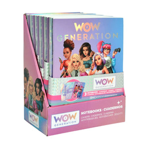 WOW Generation A5 Pack 3 Soft Cover Notebooks 80 Sheets GSM